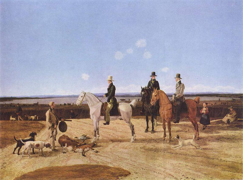 Wilhelm von Kobell Jager zu Pferd in oberbayerischer Landschaft China oil painting art